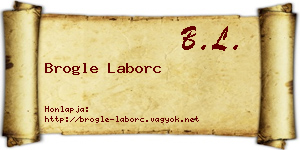 Brogle Laborc névjegykártya